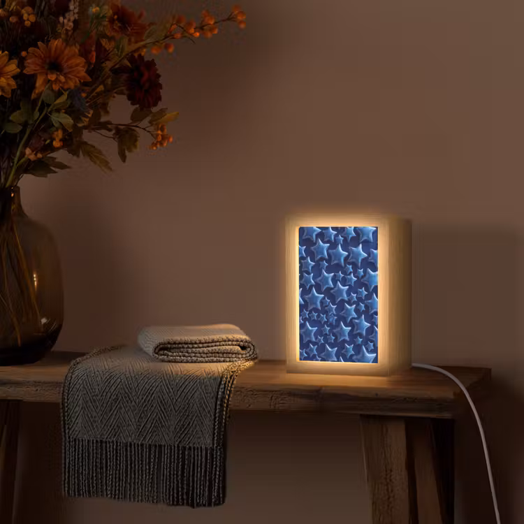 Gepersonaliseerd Lightbox - Blauwe sterren patroon — 3