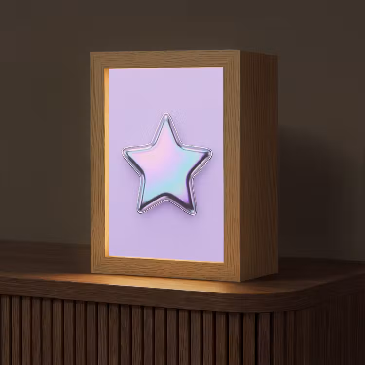 Gepersonaliseerd Lightbox - Ster - Holografisch - Modern — 1