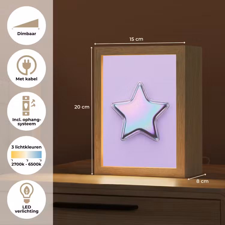 Gepersonaliseerd Lightbox - Ster - Holografisch - Modern — 7