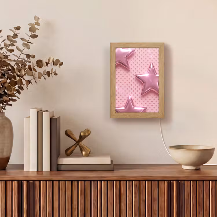 Gepersonaliseerd Lightbox - Sterren - Roze - Abstract — 4