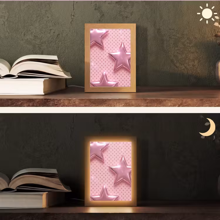 Gepersonaliseerd Lightbox - Sterren - Roze - Abstract — 5