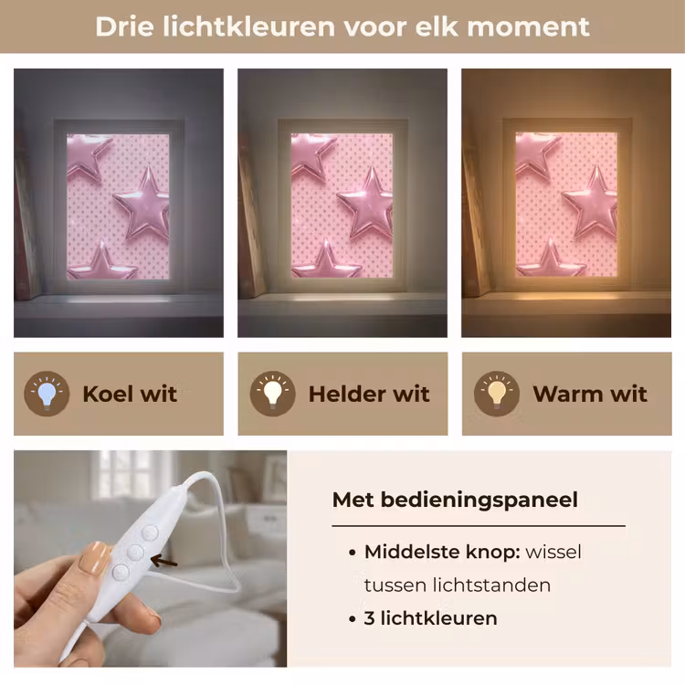 Gepersonaliseerd Lightbox - Sterren - Roze - Abstract — 6