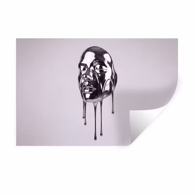Muursticker - Hoofd - Smeltend - Abstract — 1