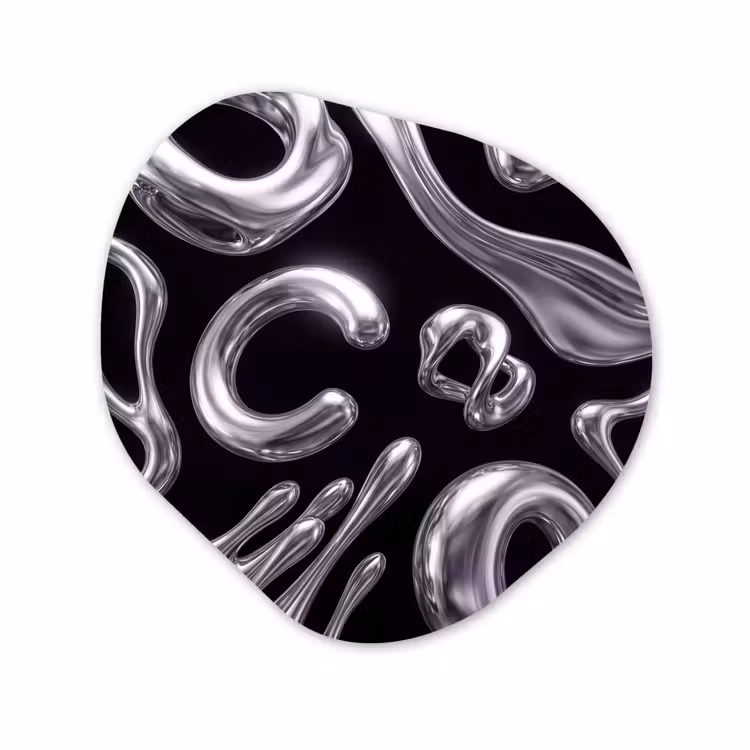 Organisch schilderij aluminium - Abstract - Vormen - Zilver — 1