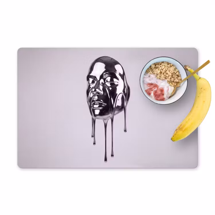 Placemat - 6 stuks - Hoofd - Smeltend - Abstract — 1