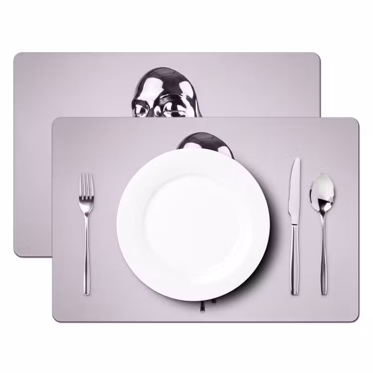 Placemat - 6 stuks - Hoofd - Smeltend - Abstract — 2