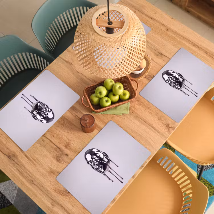 Placemat - 6 stuks - Hoofd - Smeltend - Abstract — 4