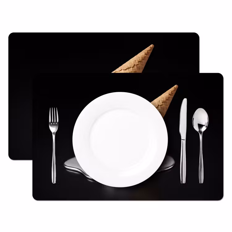 Placemat - 6 stuks - IJs - Metaal - Abstract — 2