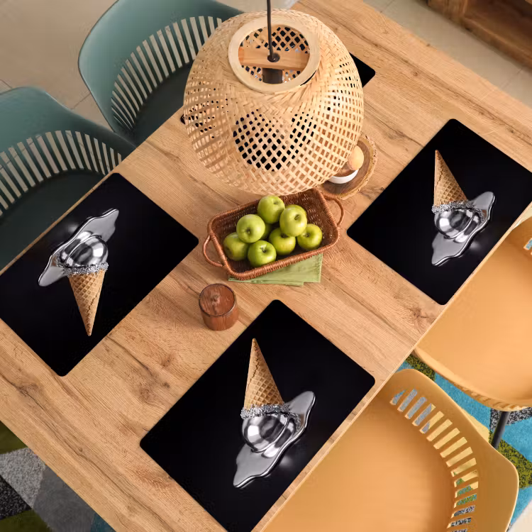 Placemat - 6 stuks - IJs - Metaal - Abstract — 4