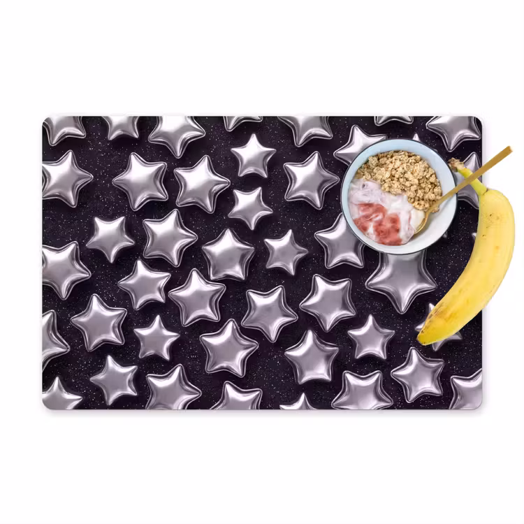 Placemat - 6 stuks - Sterren - Glanzend - Patroon — 1