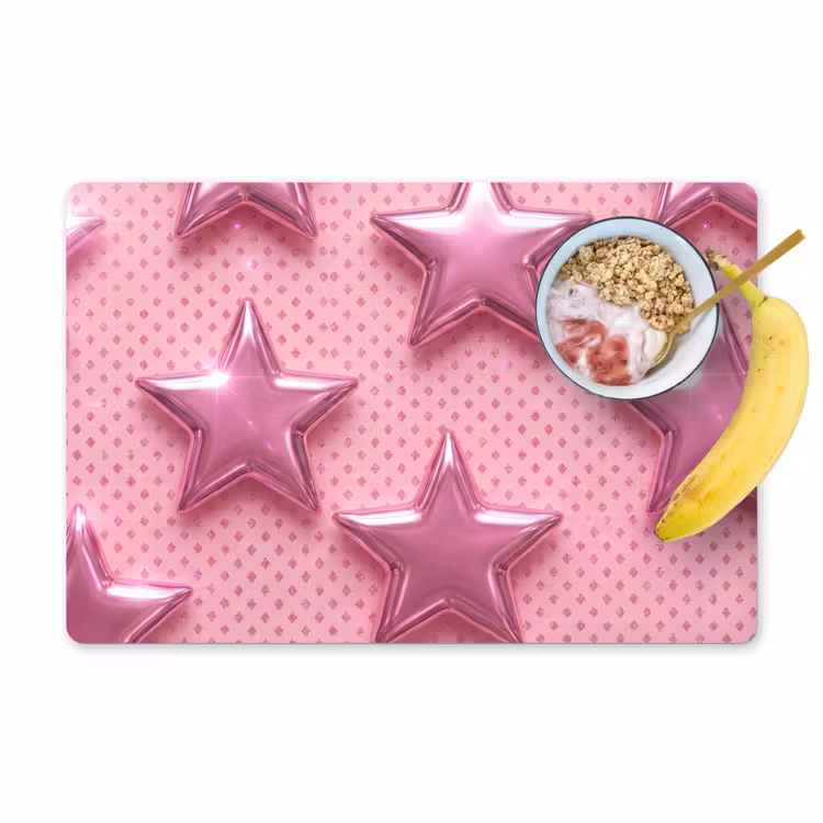 Placemat - 6 stuks - Sterren - Roze - Abstract — 1