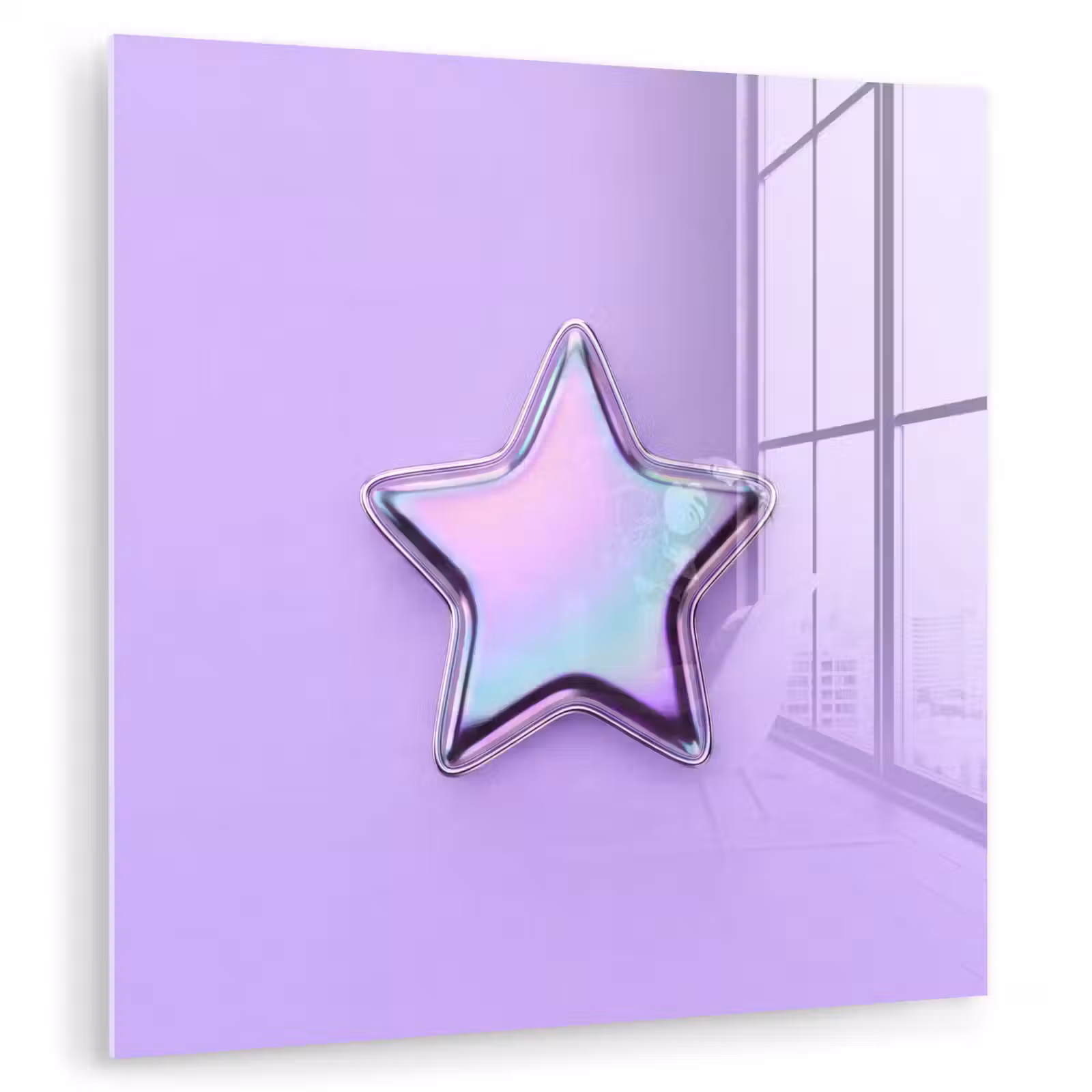 Glas schilderij - Ster - Holografisch - Modern — 1