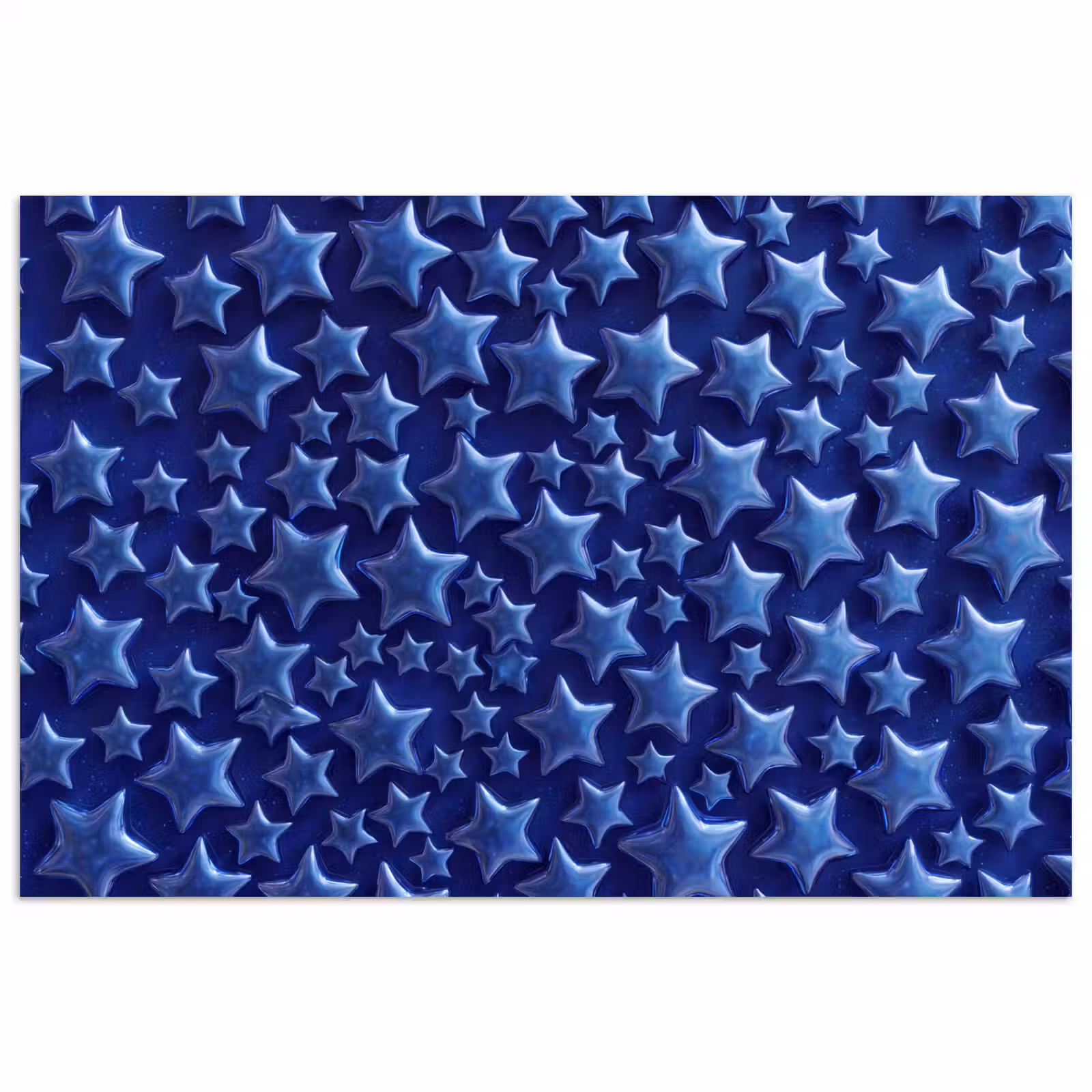 Poster - Blauwe sterren patroon — 1