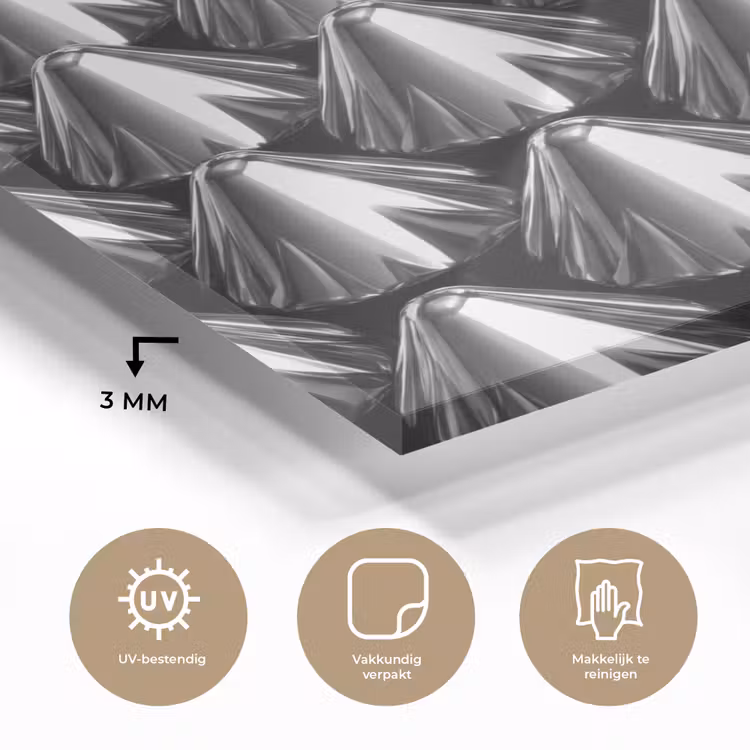 Glas schilderij - Metalen kegels - Patroon — 3