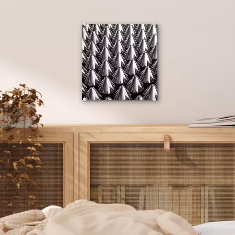 Glas schilderij - Metalen kegels - Patroon — 5