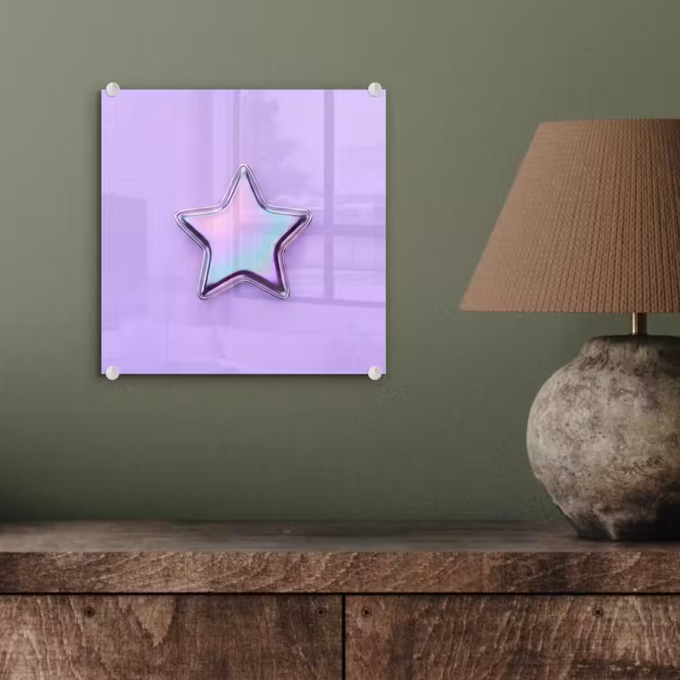 Glas schilderij - Ster - Holografisch - Modern — 4