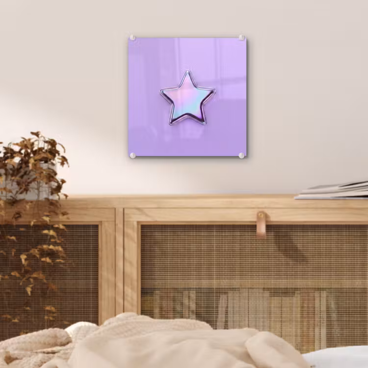 Glas schilderij - Ster - Holografisch - Modern — 5