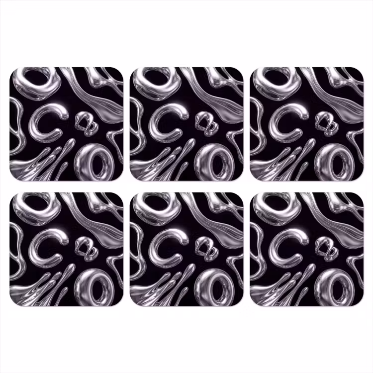 Onderzetter - Abstract - Vormen - Zilver — 1