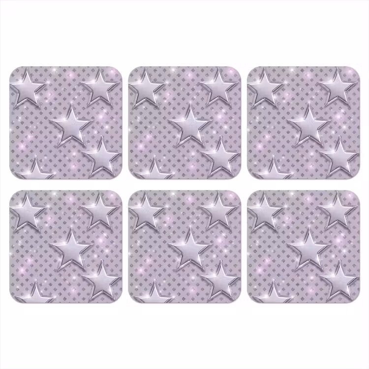 Onderzetter - Sterren - Zilver - Abstract — 1