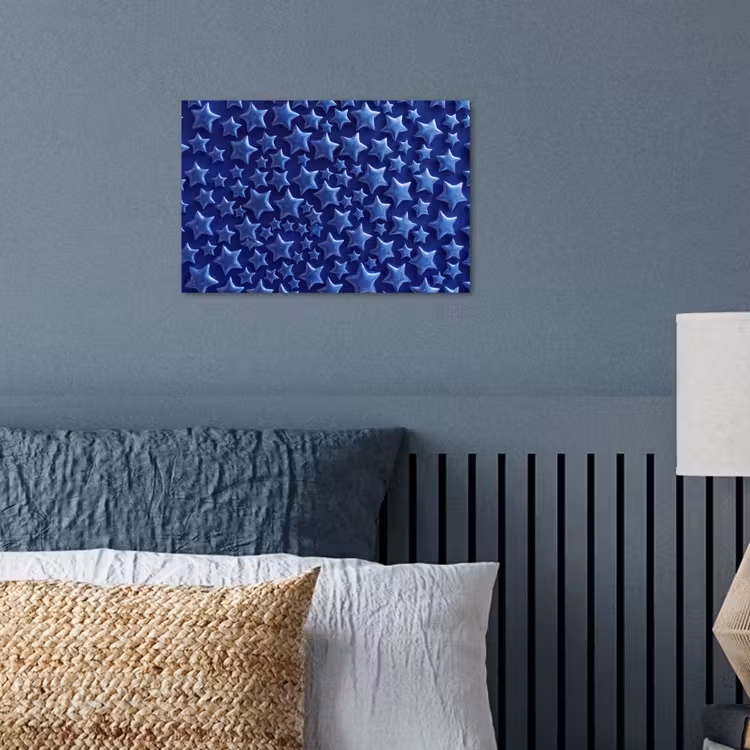 Poster - Blauwe sterren patroon — 3