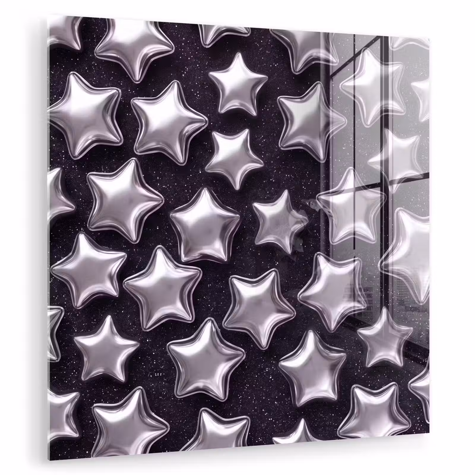 Glas schilderij - Sterren - Glanzend - Patroon — 1