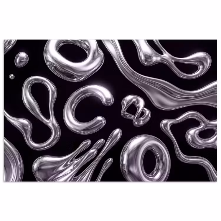 Poster - Abstract - Vormen - Zilver — 1
