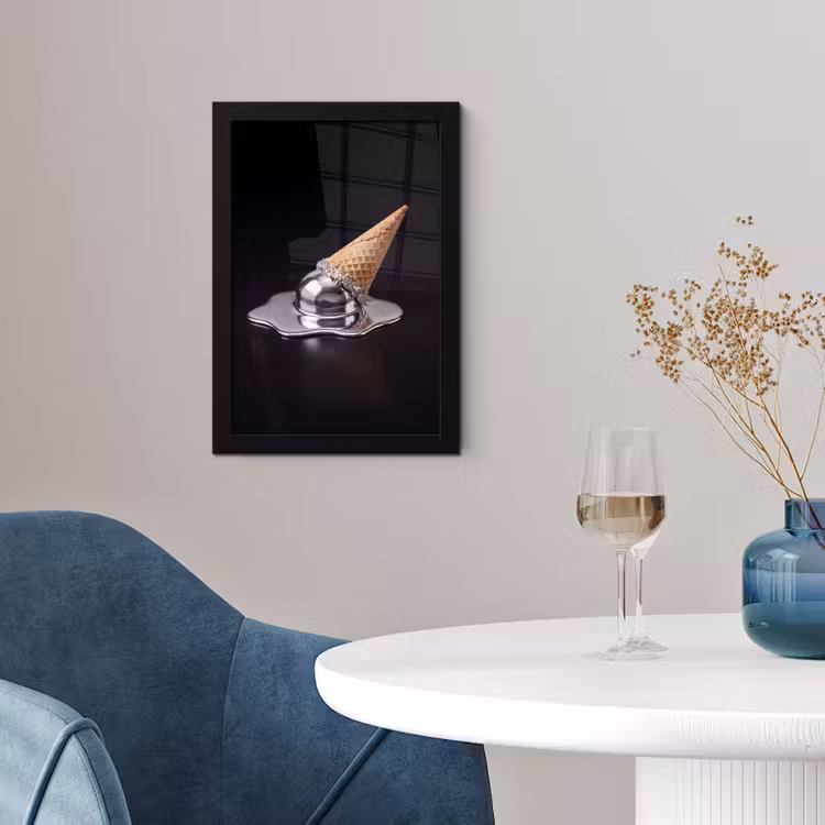 Poster met lijst - IJs - Metaal - Abstract — 2