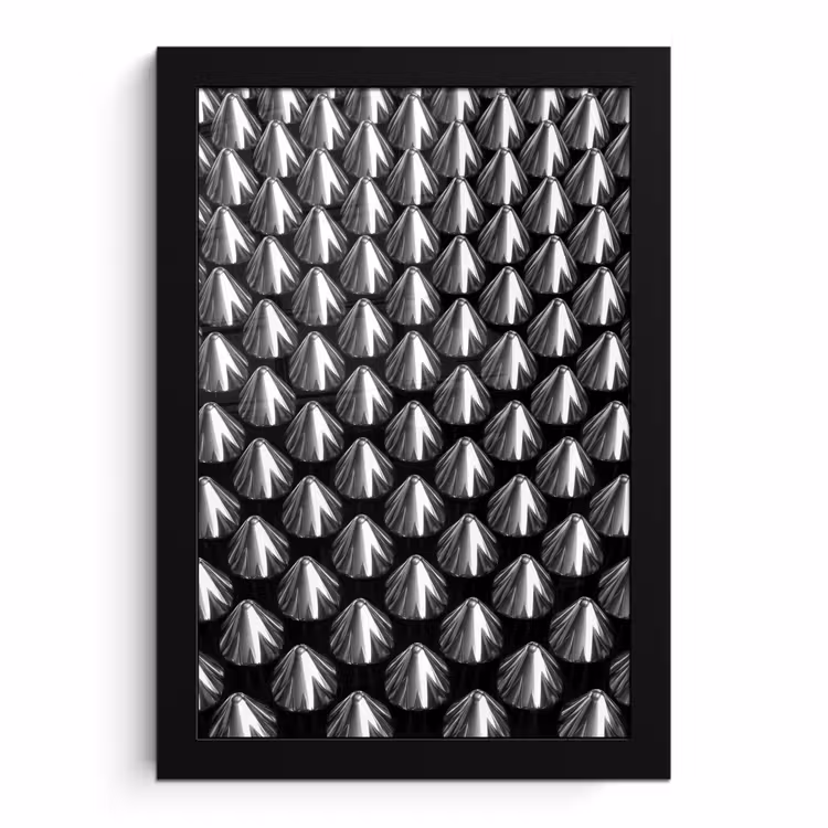 Poster met lijst - Metalen kegels - Patroon — 1