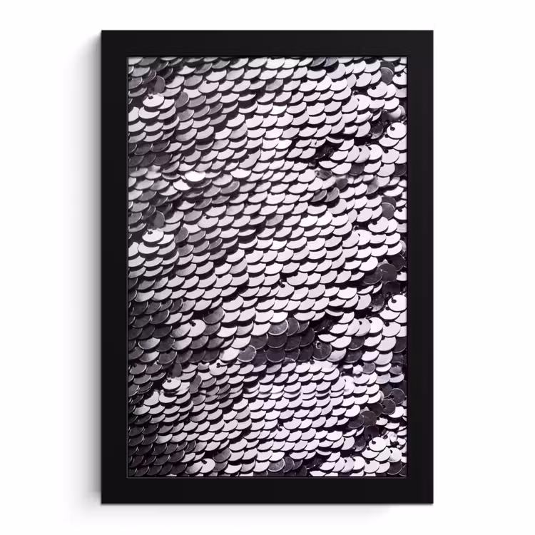 Poster met lijst - Pailletten - Zilver - Patroon — 1