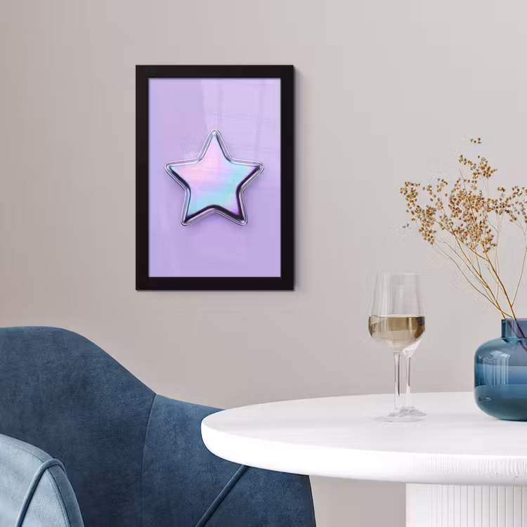 Poster met lijst - Ster - Holografisch - Modern — 2