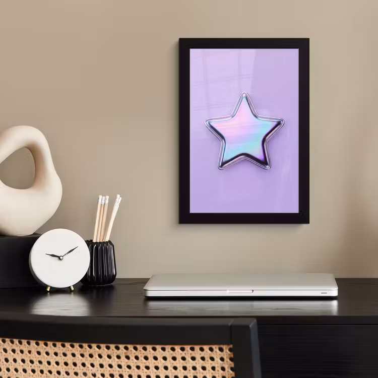Poster met lijst - Ster - Holografisch - Modern — 3