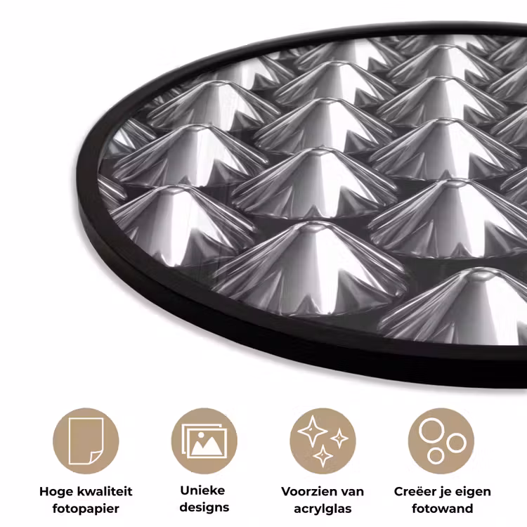 Ronde fotolijst - Metalen kegels - Patroon — 2