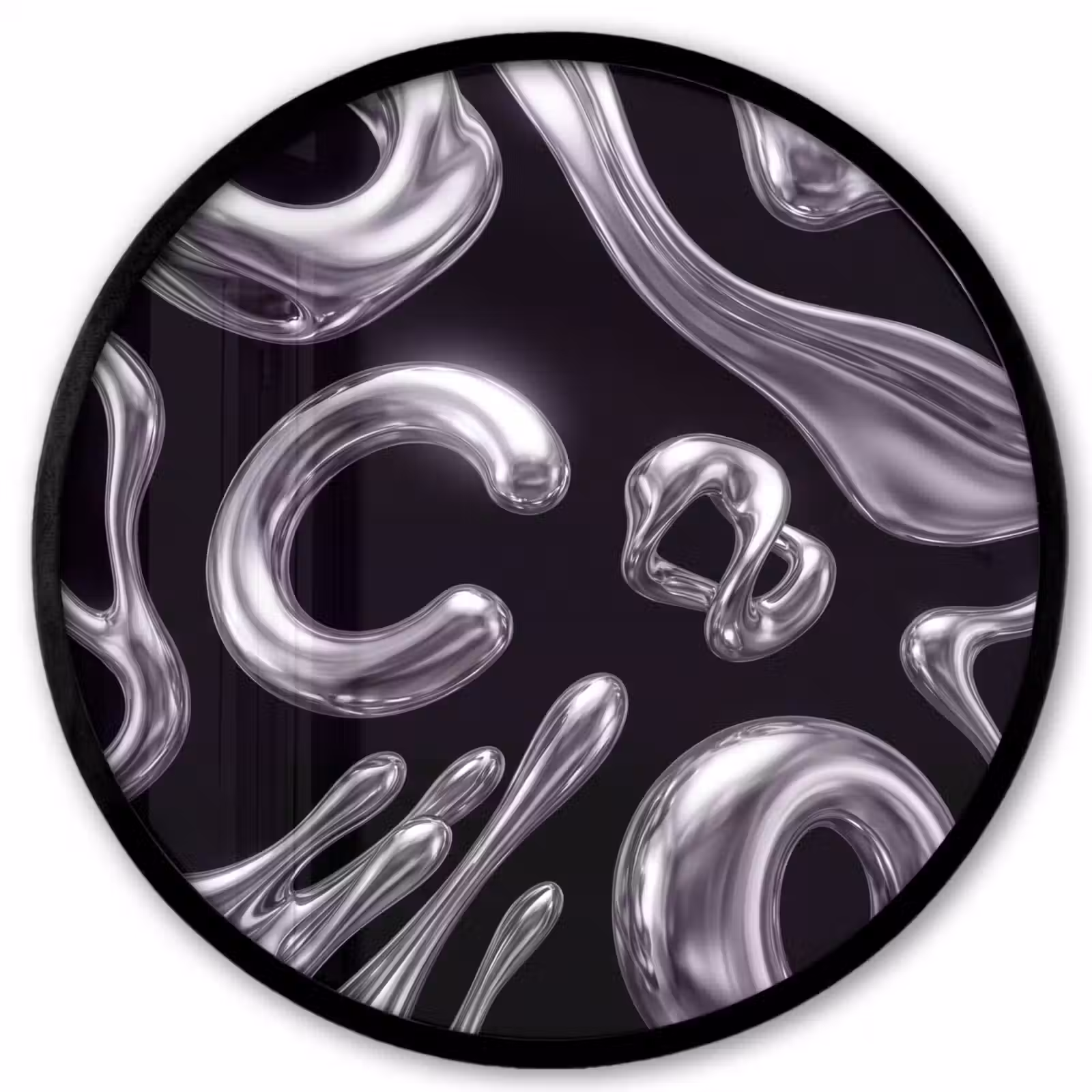 Ronde fotolijst - Abstract - Vormen - Zilver — 1