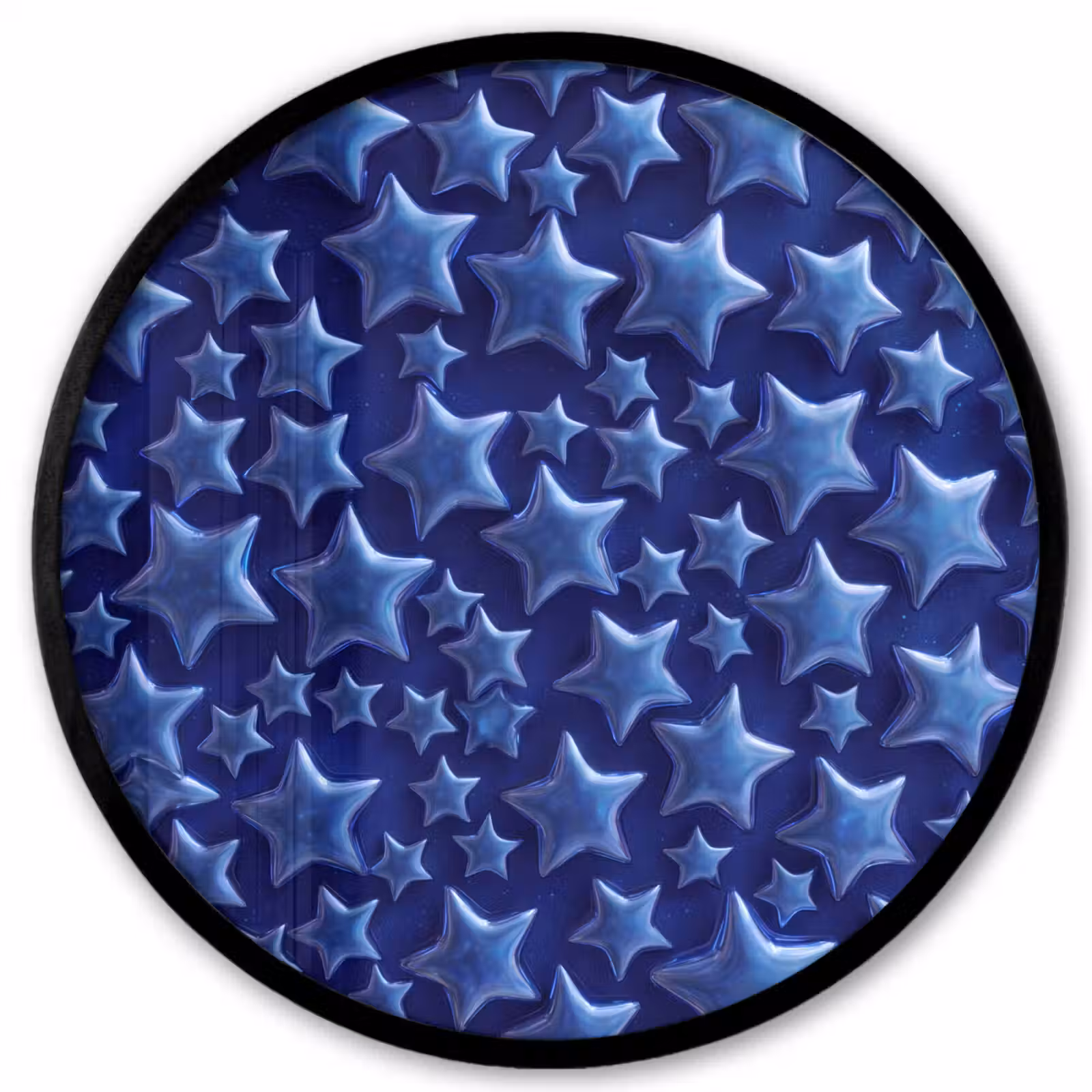 Ronde fotolijst - Blauwe sterren patroon — 1