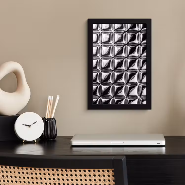 Poster met lijst - Patroon - Abstract - Zwart-wit — 3