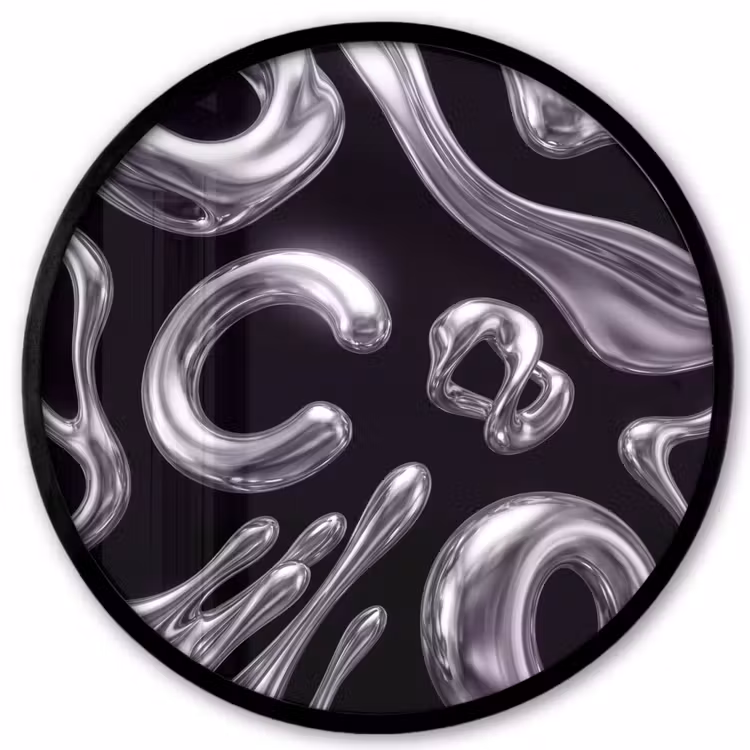 Ronde fotolijst - Abstract - Vormen - Zilver — 1