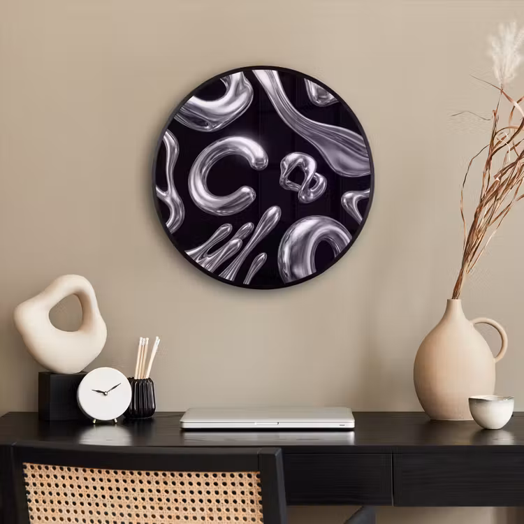 Ronde fotolijst - Abstract - Vormen - Zilver — 3