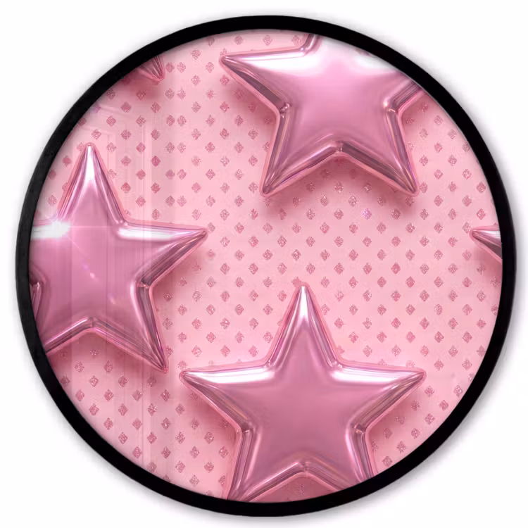 Ronde fotolijst - Sterren - Roze - Abstract — 1