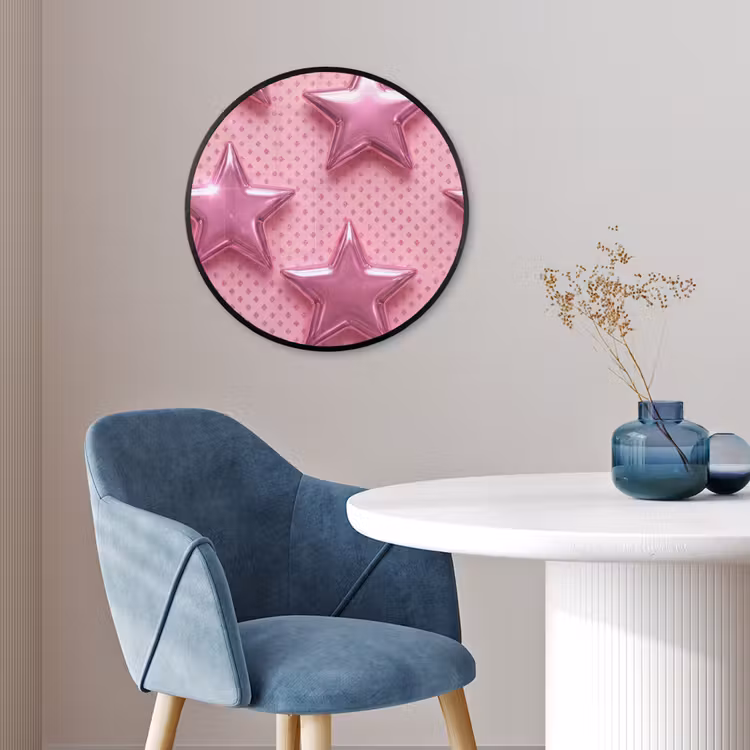 Ronde fotolijst - Sterren - Roze - Abstract — 4