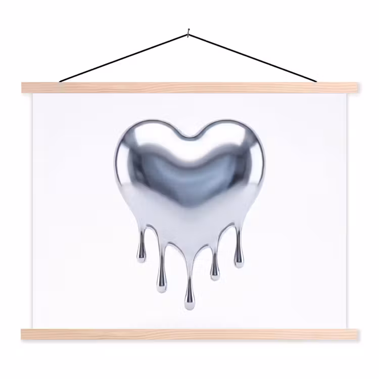Schoolplaat - Zilveren hart - Abstract — 1