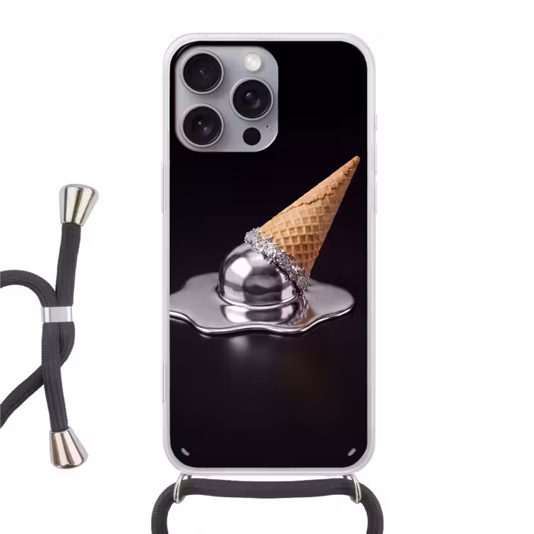 Telefoonhoesje met koord - IJs - Metaal - Abstract — 1