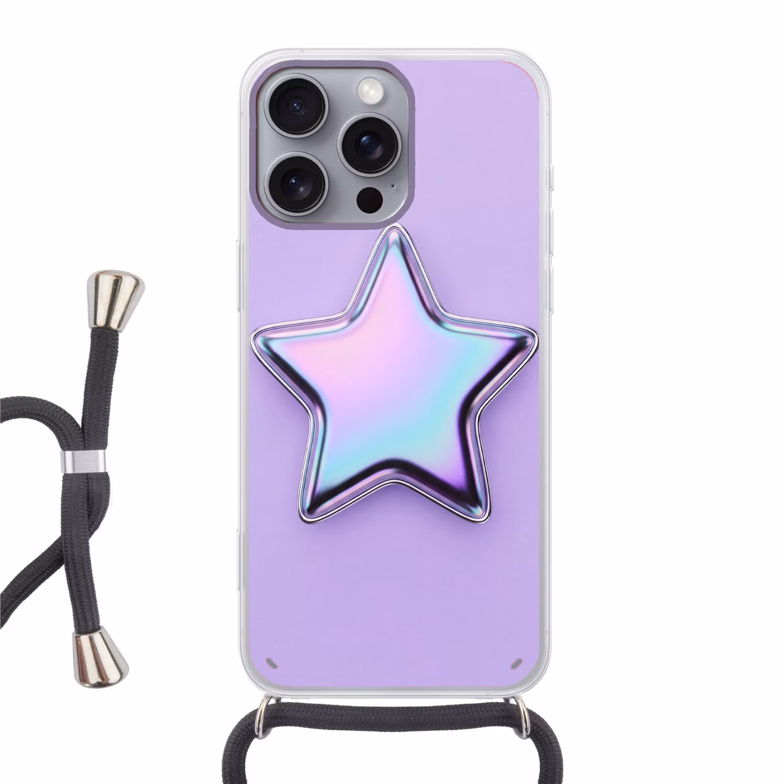 Telefoonhoesje met koord - Ster - Holografisch - Modern — 1