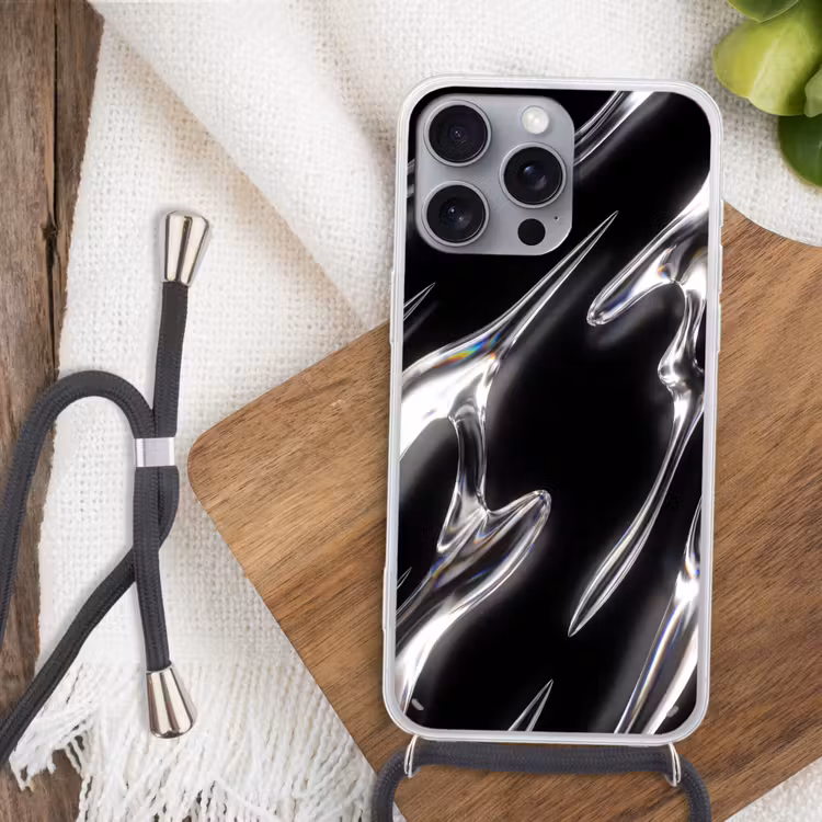 Telefoonhoesje met koord - Glas - Vormen - Abstract — 3