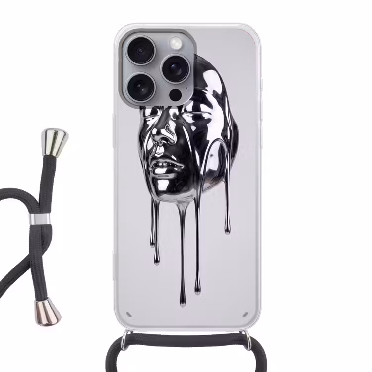 Telefoonhoesje met koord - Hoofd - Smeltend - Abstract — 1
