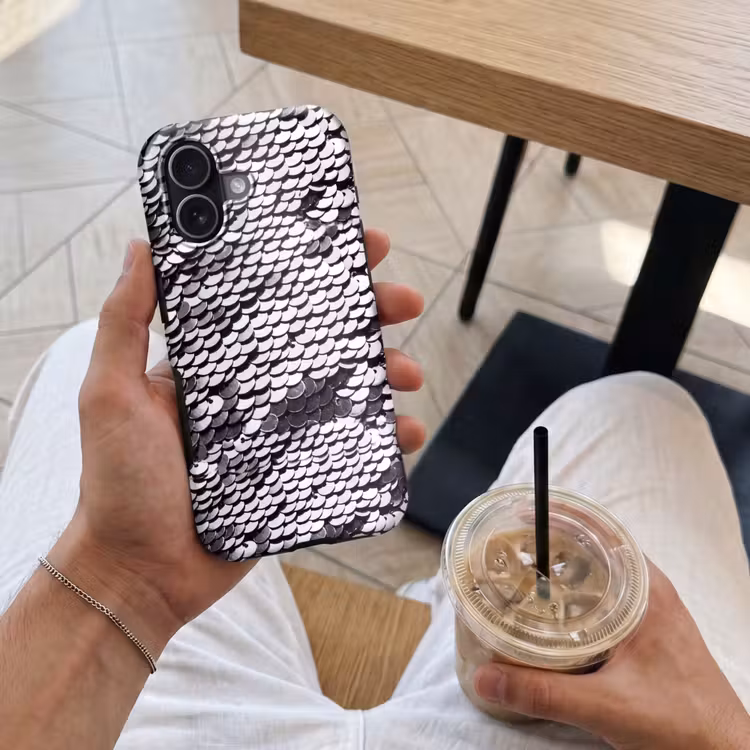 Telefoonhoesje Toughcase - Pailletten - Zilver - Patroon — 4