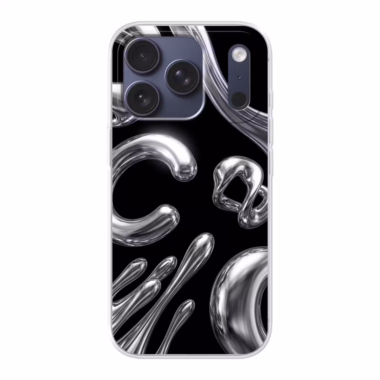 Telefoonhoesje - Abstract - Vormen - Zilver — 1