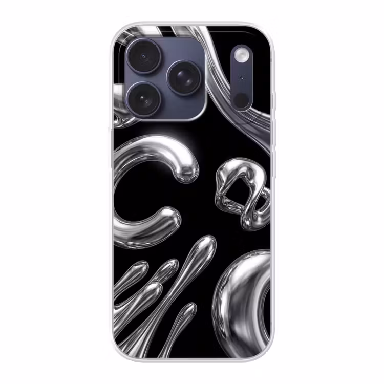 Telefoonhoesje - Abstract - Vormen - Zilver — 1