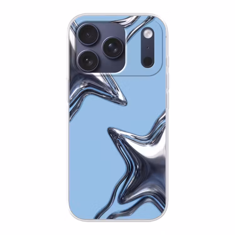 Telefoonhoesje - Sterren - Vloeibaar - Zilver — 1