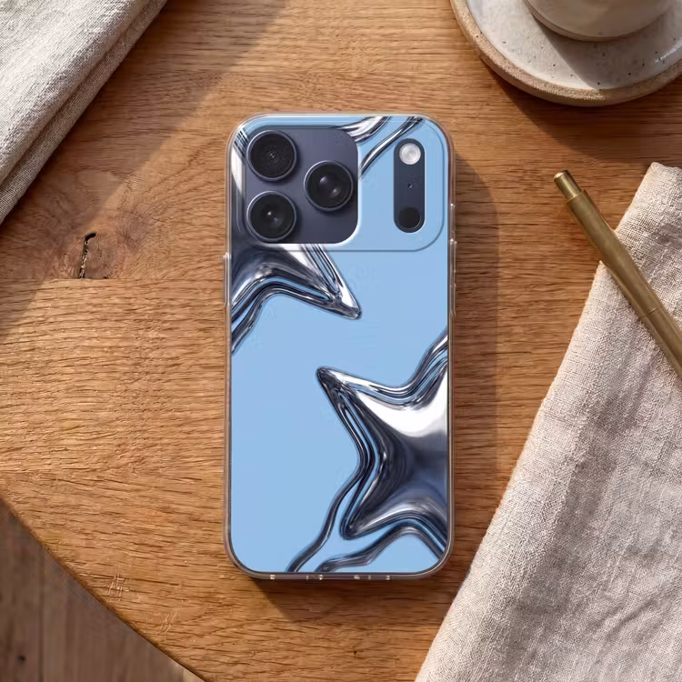 Telefoonhoesje - Sterren - Vloeibaar - Zilver — 2