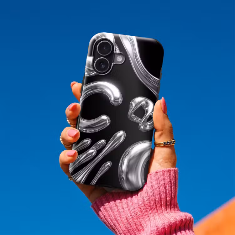Telefoonhoesje Toughcase - Abstract - Vormen - Zilver — 2
